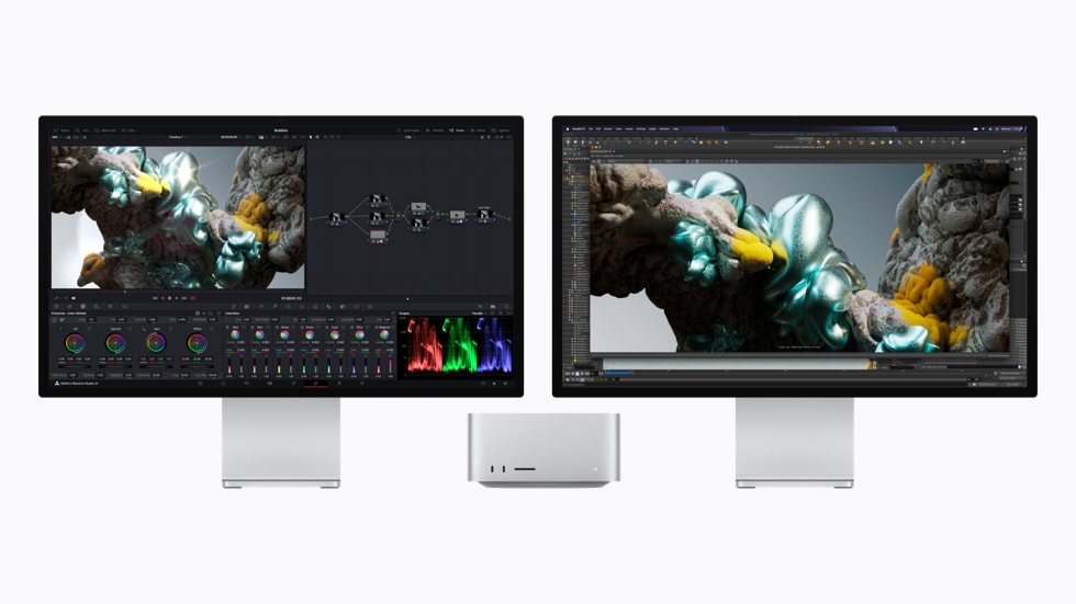 Mac Studio při práci v DaVinci Resolve Studio, Houdini a Maxon Redshift